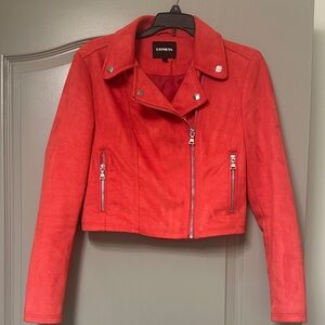 Express Women's Bold Red Leather Jacket